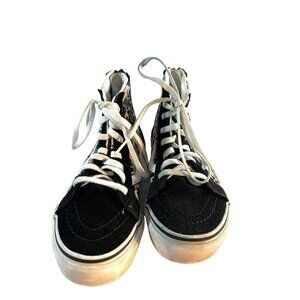 Vans Sneaker Shoes Girls Size 1.5 Black Floral Off The Wall High Top 507698